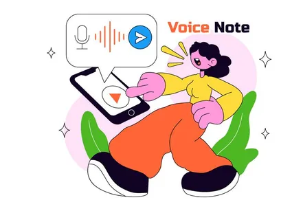 6 Voice Note Vector Illustration