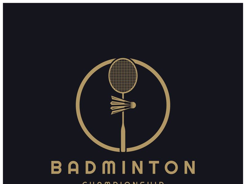 Modern Badminton logo design with Dynamic Shuttlecock and Racket, for championship, sport, sports shop, badminton school, business, company, tournament