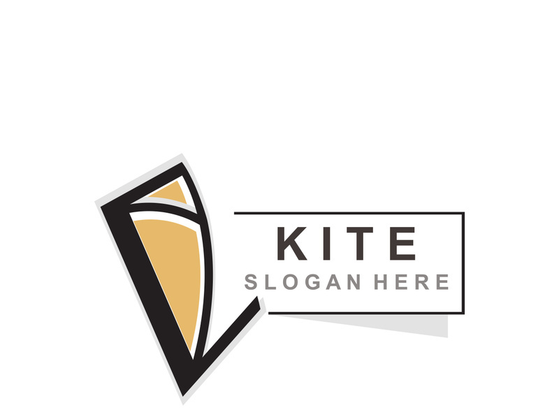 Kite logo design, flying paper kite Flat illustration vector company template
