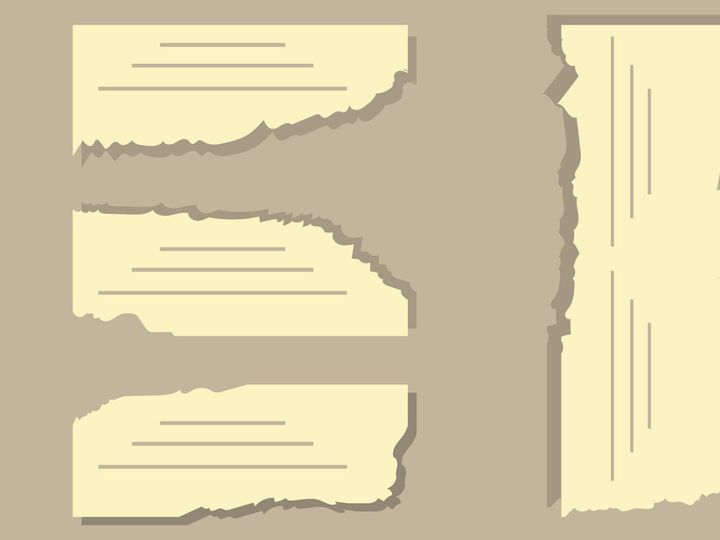 Ripped Pages Design. Torn Paper Notes Torn Edges With Tape, Vector Notepad Realistic Color Stationery Blank Memo Paper