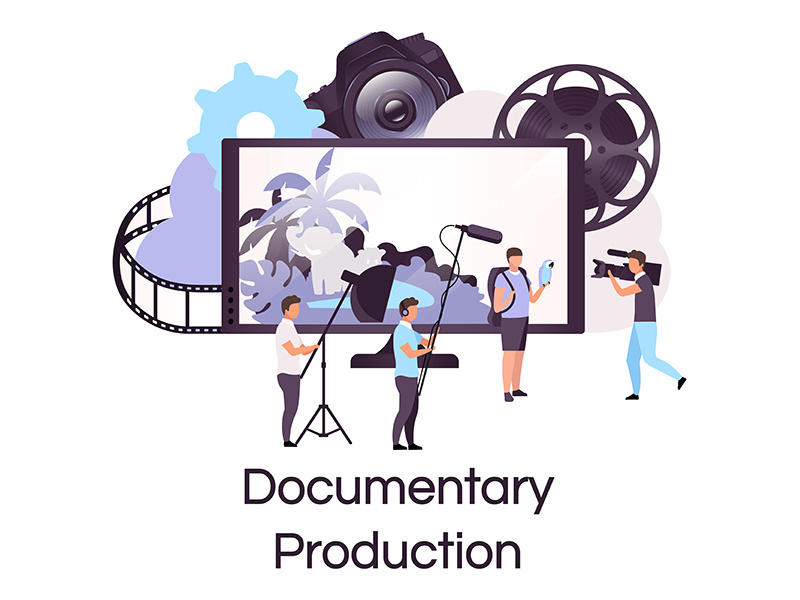 Documentary production flat concept icon