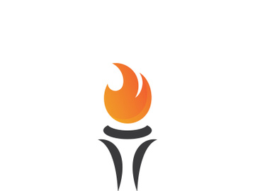 Torch flame logo icon  vector template preview picture