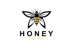 Honey Logo, Honey Bee Animal Vector, Livestock Design Simple
