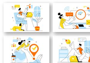 10 Home Remote Working Setup Illustration