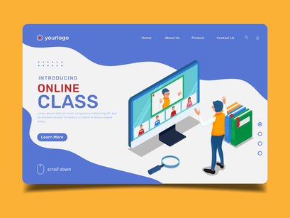 Online class meeting - Landing Page Illustration template