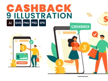 9 Cashback Vector Illustration preview picture