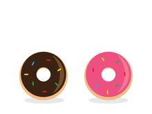 Vector donut logo template. Sweet Tasty Donut . dessert sign  illustration. for cafe  restaurant  stall. Grab and go concept.