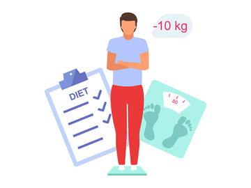 Man losing weight flat vector illustration preview picture