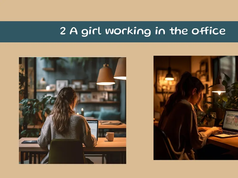 A girl working in the office