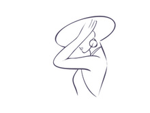 Line art portrait woman, Flower face one line vector illustration