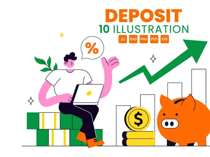 10 Deposit Vector Illustration