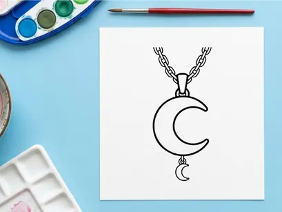Colar pingente com símbolo de direitos autorais em corrente prateada. Joia minimalista de proteção legal para criadores e profissionais.