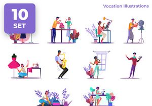 Vocation illustrations Set of 10