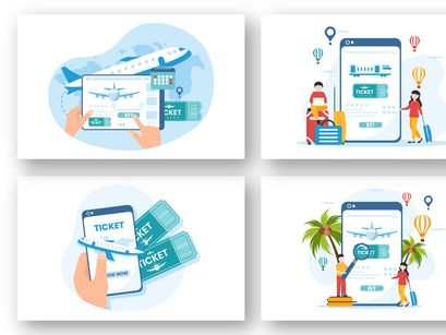 11 Online Travel Ticket Store Illustration