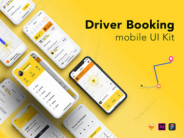 Taxi Driver Booking UI Kit for SKETCH preview picture