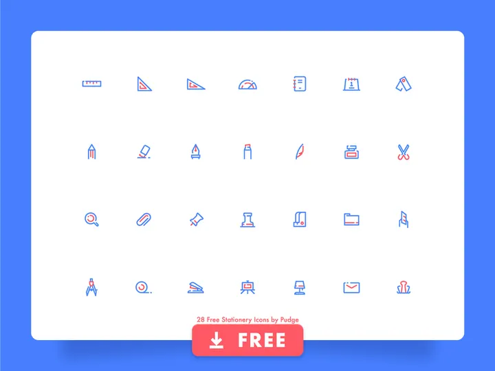 28 Free Stationery Icon Set