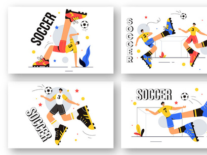 9 Soccer Sports Illustration