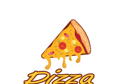 pizza logo design template illustration vector preview picture