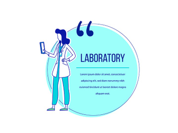 Laboratory flat silhouette vector character quote preview picture