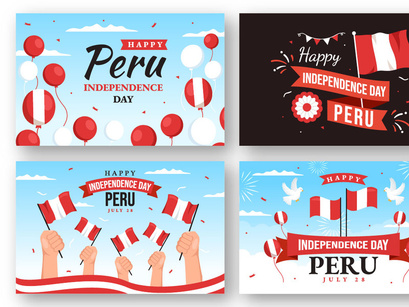 20 Peru Independence Day Illustration