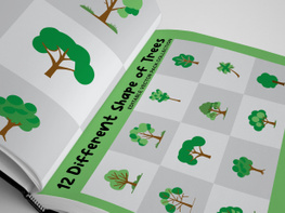 12 Different Shape of Trees editable vector pack collection preview picture