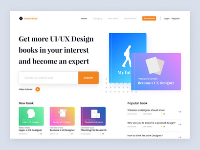 Hero Section to Find UI/UX Design books