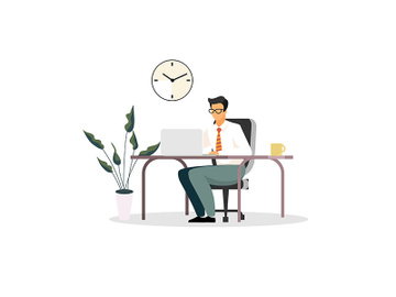 Businessman, entrepreneur, ceo, banker, financer, consultant working in office flat vector illustration preview picture
