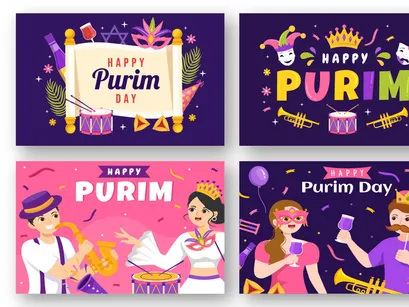 17 Happy Purim Day Illustration