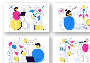10 Business Startup Vector Illustration