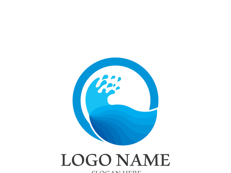 Wave beach vector illustration design logo