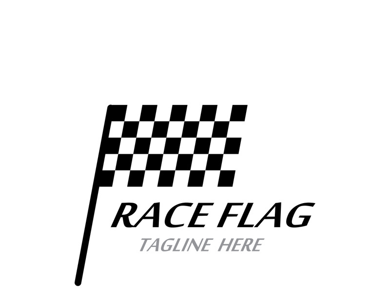 Creative and modern racing flag logo design.