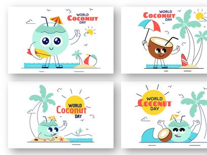 10 World Coconut Day Illustration