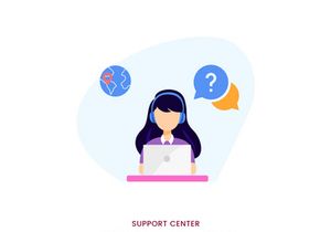 Support center flat design for Landing pgae