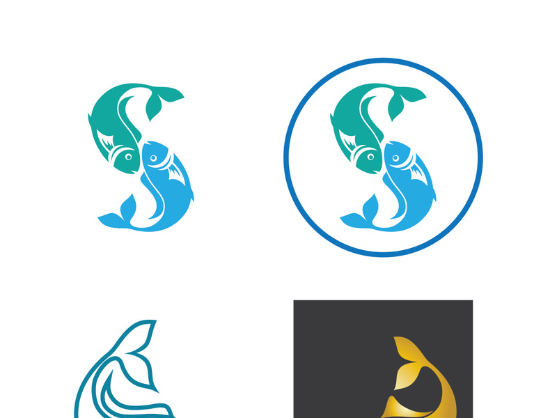 Fish logo template. Creative vector symbol