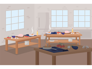 Culinary class flat color vector illustration preview picture
