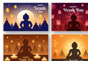 15 Vesak Day Celebration Cartoon Illustration
