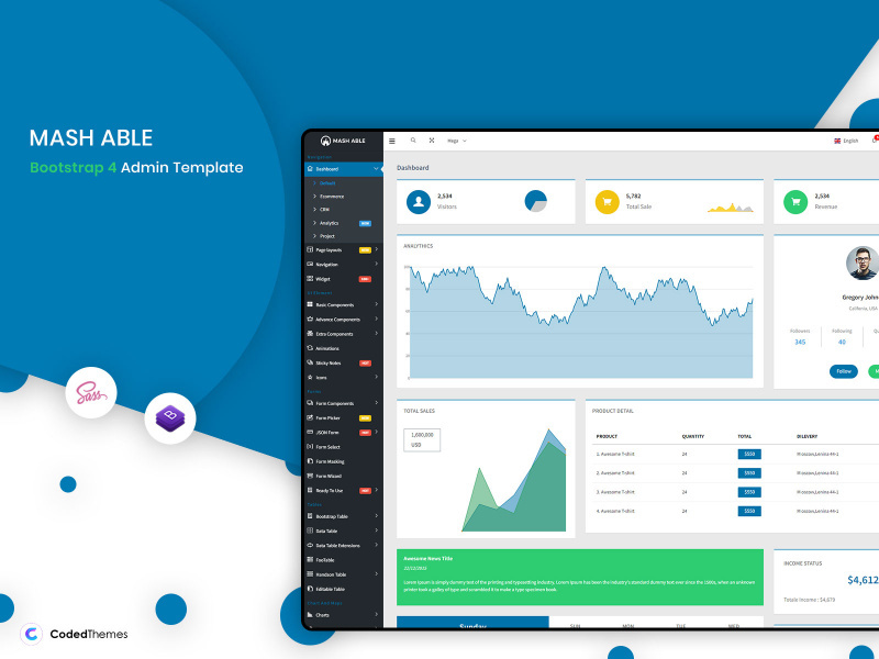 Mash Able bootstrap Free admin templates