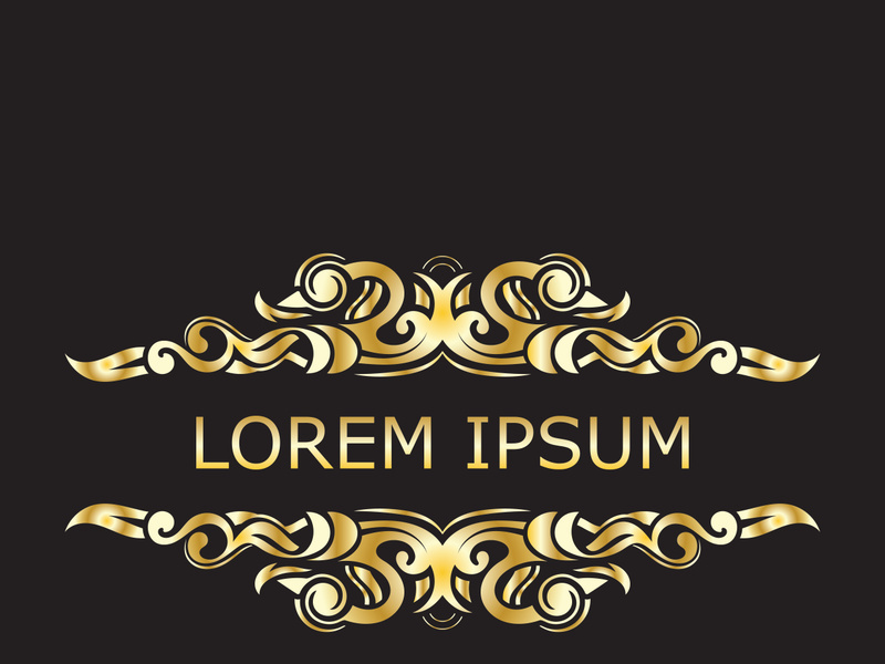 Gold luxury floral vintage monogram decorative logo template