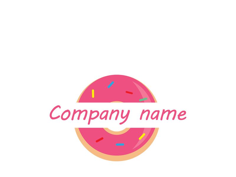 Vector donut logo template. Sweet Tasty Donut . dessert sign  illustration. for cafe  restaurant  stall. Grab and go concept.