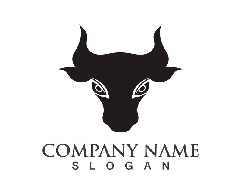 Bull head logo vector icon design illustration