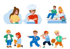 Kid boy girl characters