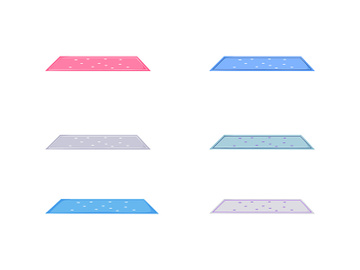 Fashionable carpet flat color vector object set preview picture