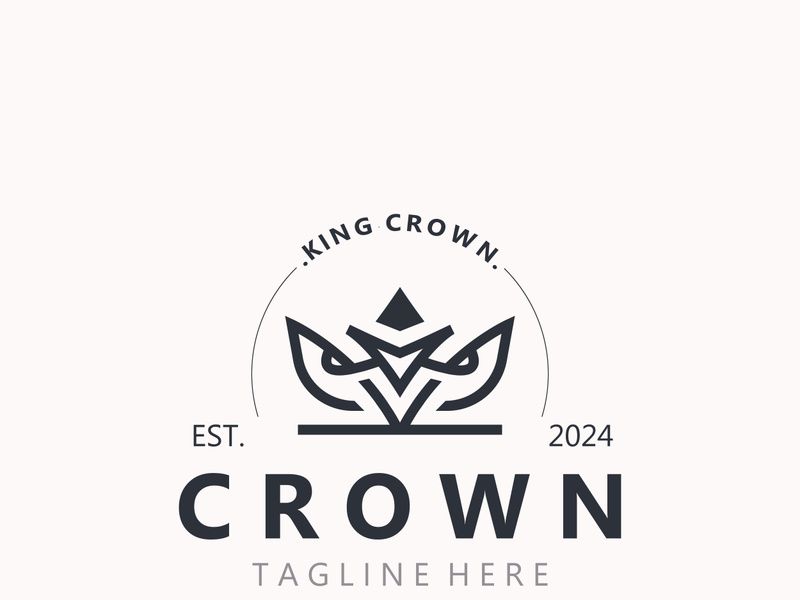 Crown logo simple design template. Vintage Crown Logo Royal King Queen concept symbol icon