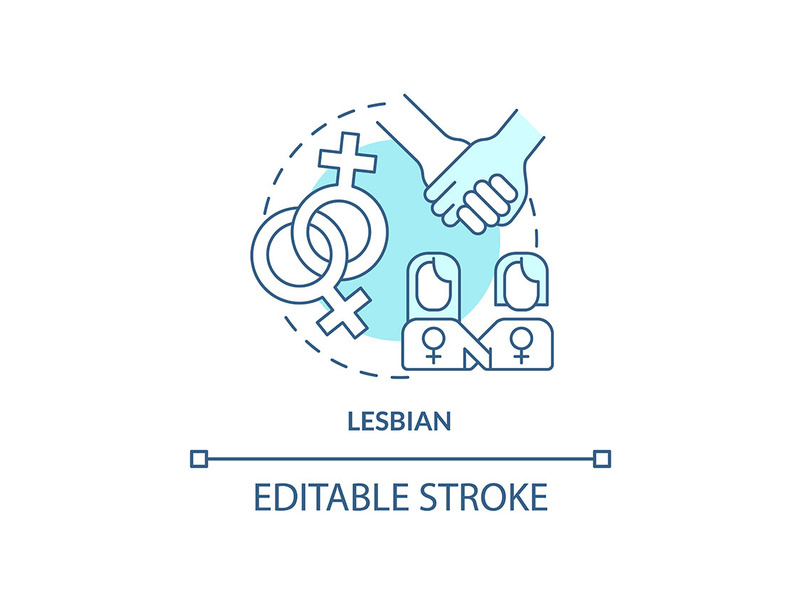Lesbian turquoise concept icon
