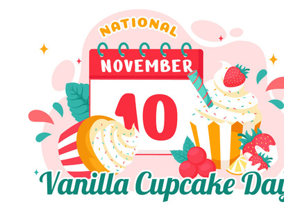 11 National Vanilla Cupcake Day Illustration