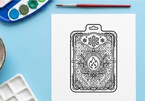 Christmas snowflake and fire flame decorative card design for holiday gift tag or ornament