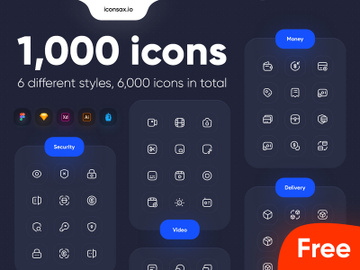 1000+ Icons 6 Different Styles (Total of 6000 icons) preview picture