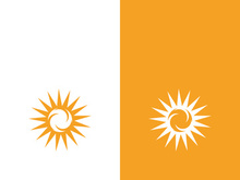 Creative sun concept logo illustration design template