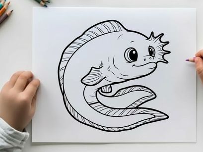 Cute cartoon fish smiling vector illustration flat design