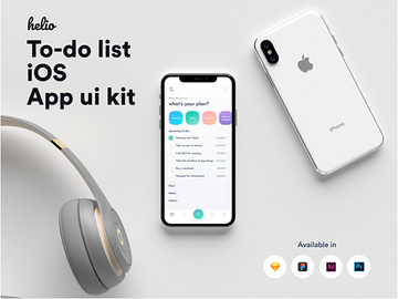 Helio to-do list iOS UI kit preview picture